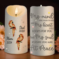 Soulful Peace LED Candle With Parrots And Floral Design - Personalized Custom LED Candle - HME132_LECA