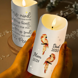Soulful Peace LED Candle With Parrots And Floral Design - Personalized Custom LED Candle - HME132_LECA