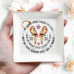 My Mind Still Talks to You Parrots and Flowers - Personalized Custom Jewelry Dish - HME132_SCRD