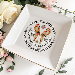 My Mind Still Talks to You Parrots and Flowers - Personalized Custom Jewelry Dish - HME132_SCRD