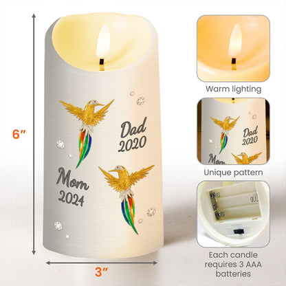 My Mind Still Talks To You And My Heart Looks For You But My Soul Knows You Are At Peace Hummingbird Design - Personalized Custom LED Candle - HME133_LECA