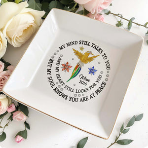 My Mind Talks to You, Soul At Peace Hummingbird Dish - Personalized Custom Jewelry Dish - HME133_SCRD