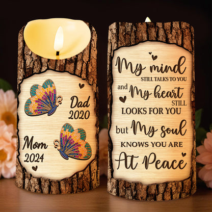 Butterfly And Heart Memorial Custom LED Candle - Personalized Custom LED Candle - HME136_LECA