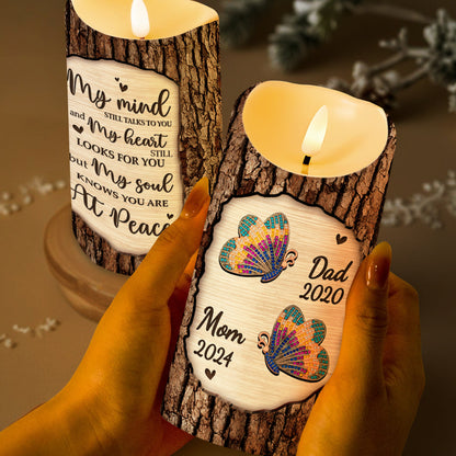 Butterfly And Heart Memorial Custom LED Candle - Personalized Custom LED Candle - HME136_LECA