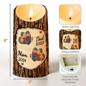 Butterfly And Heart Memorial Custom LED Candle - Personalized Custom LED Candle - HME136_LECA