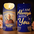 In Loving Memory Always With You Star Of David Menorah - Personalized Custom LED Candle - HME138_LECA