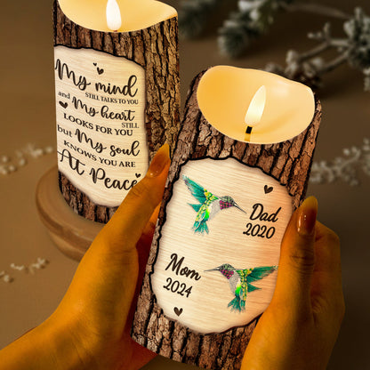 Soul At Peace Memorial LED Candle With Hummingbird Design - Personalized Custom LED Candle - HME141_LECA