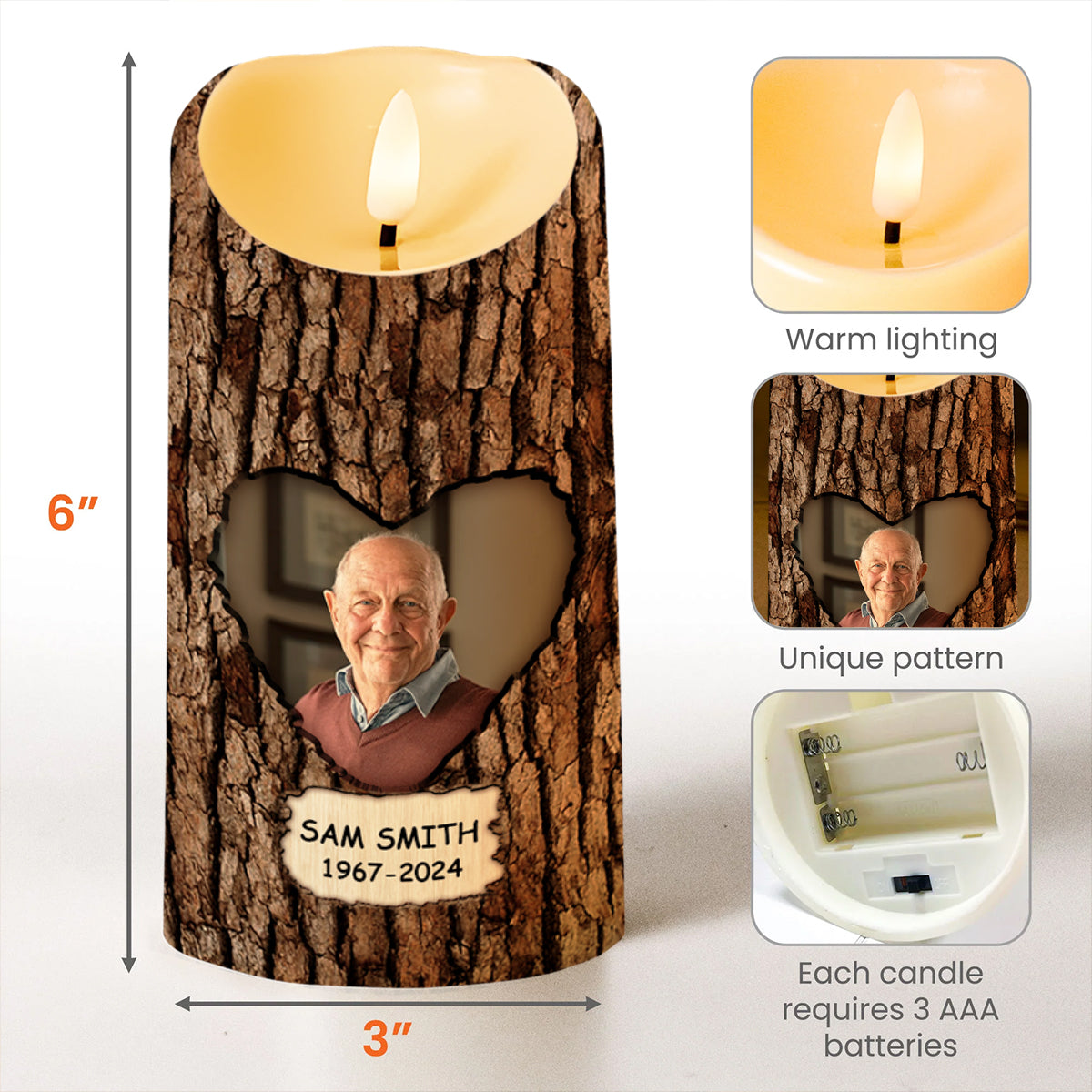 Those We Love Walk Beside Us Memorial Custom LED Candle - Personalized Custom LED Candle - HME143_LECA