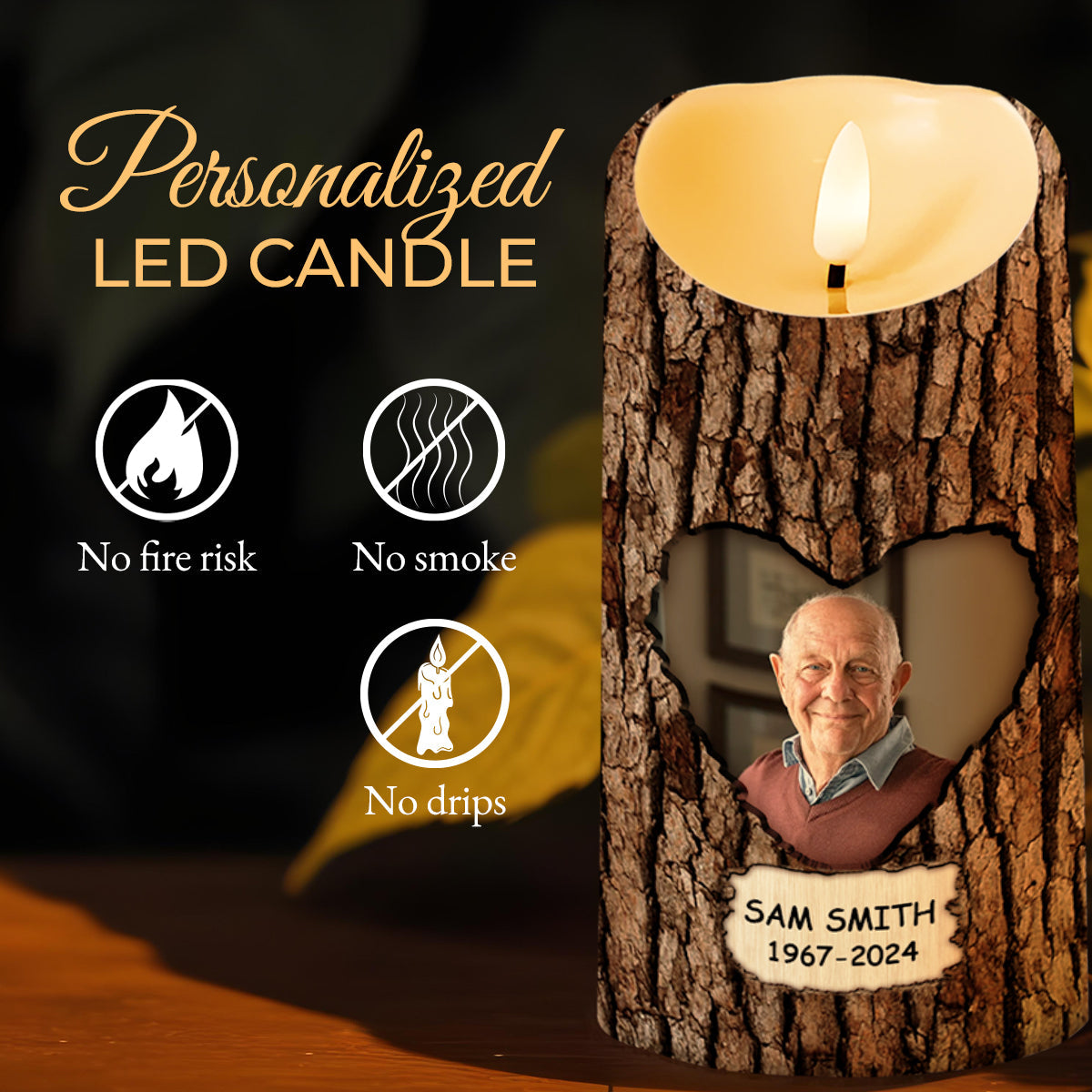 Those We Love Walk Beside Us Memorial Custom LED Candle - Personalized Custom LED Candle - HME143_LECA