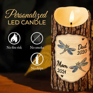 My Soul Knows You Are At Peace Dragonfly Design - Personalized Custom LED Candle - HME145_LECA