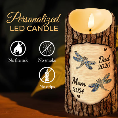 My Soul Knows You Are At Peace Dragonfly Design - Personalized Custom LED Candle - HME145_LECA