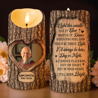 Forever In Your Heart Memorial Candle - Personalized Custom LED Candle - HME148_LECA