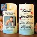Death Leaves a Heartache, Love Leaves a Memory LED Candle - Personalized Custom LED Candle - HME156_LECA