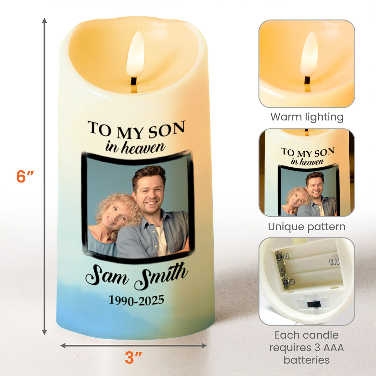 Death Leaves a Heartache, Love Leaves a Memory LED Candle - Personalized Custom LED Candle - HME156_LECA