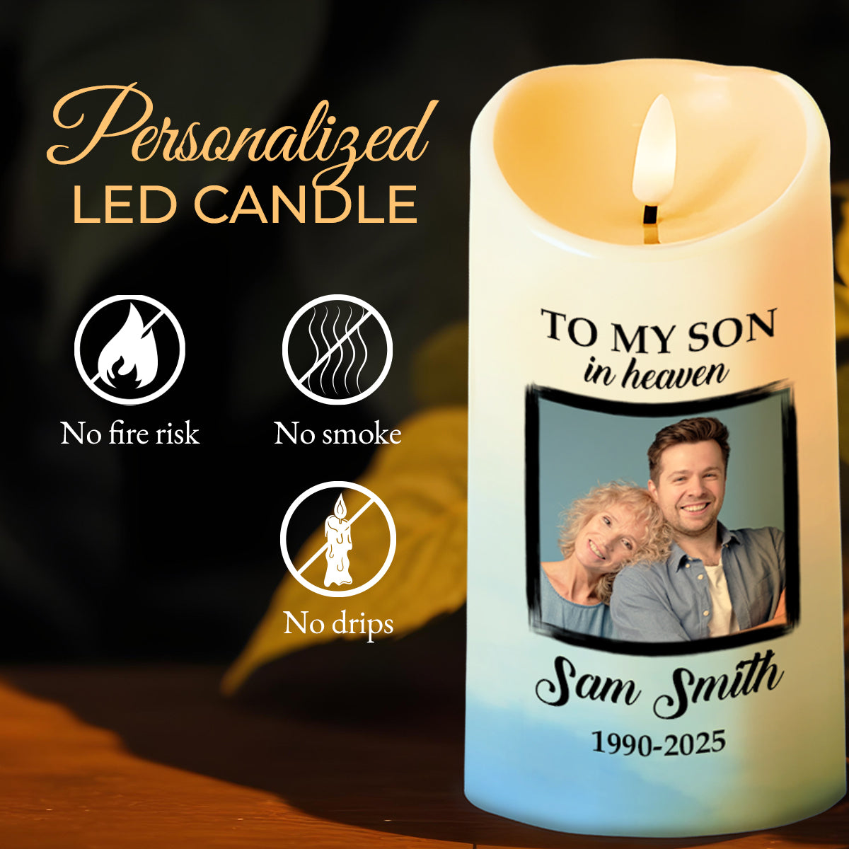 Death Leaves a Heartache, Love Leaves a Memory LED Candle - Personalized Custom LED Candle - HME156_LECA