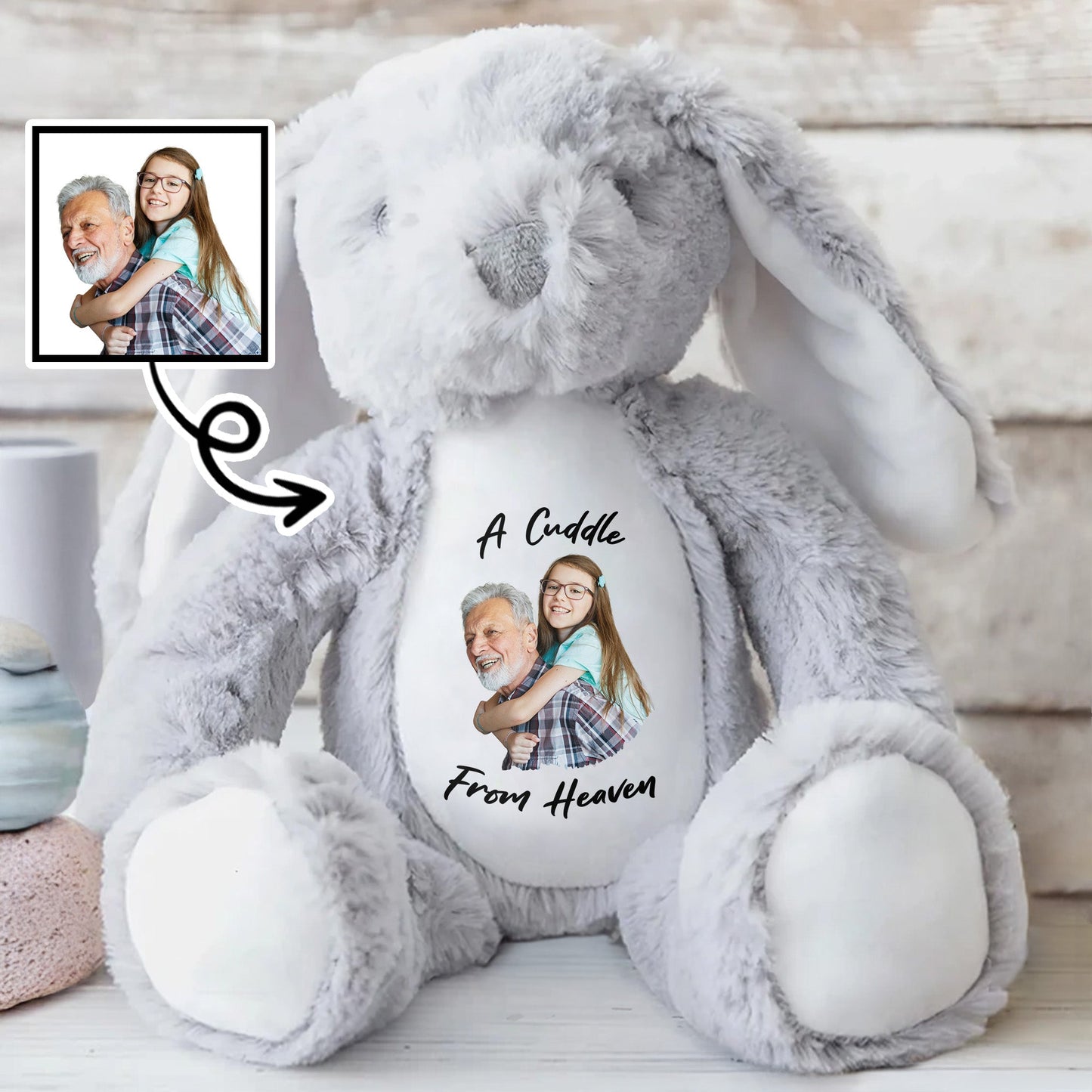 A Cuddle From Heaven, Stuffed Bunny - Personalized Stuffed Bunny - HME175_BUN