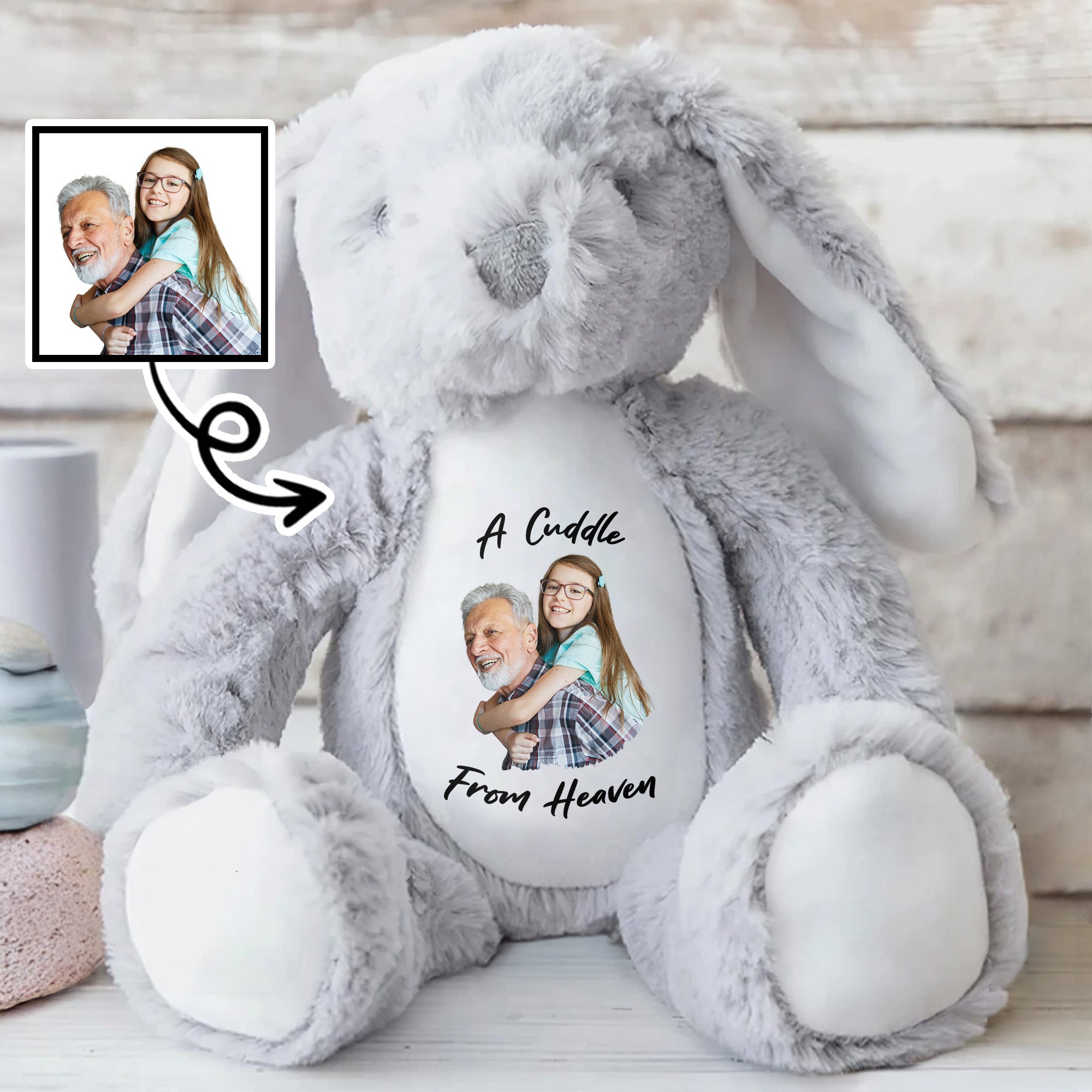 A Cuddle From Heaven, Stuffed Bunny - Personalized Stuffed Bunny - HME175_BUN