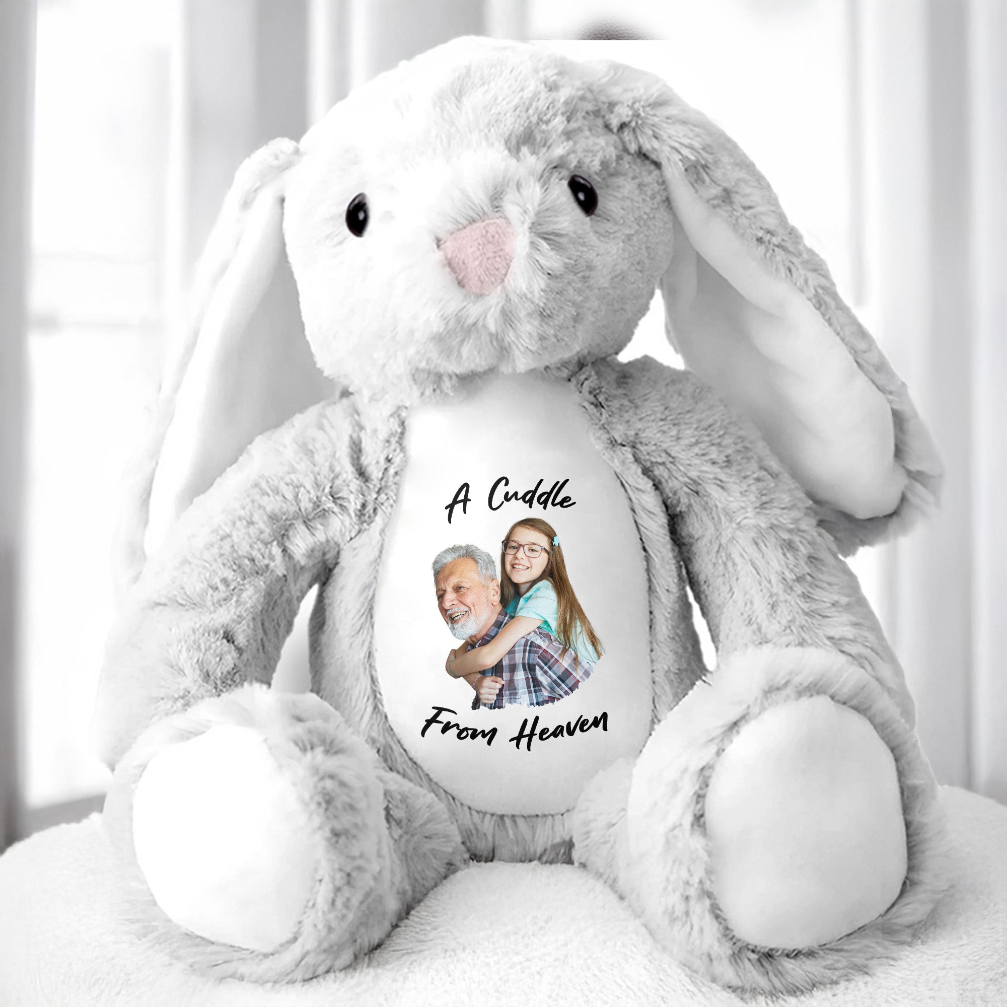 A Cuddle From Heaven, Stuffed Bunny - Personalized Stuffed Bunny - HME175_BUN