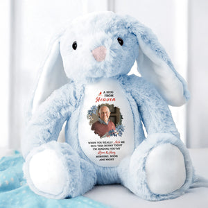 A Hug From Heaven, Bunny With Floral Pattern - Personalized Stuffed Bunny - HME178_BUN