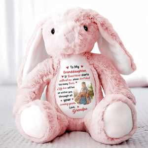 To My Grandson, If Tomorrow Starts Without Me, Stuffed Bunny and Photo Frames - Personalized Stuffed Bunny - HME182_BUN