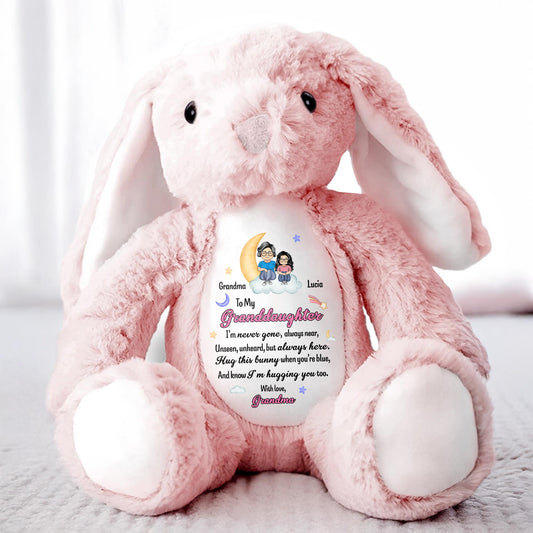 To My Granddaughter, I'm Never Gone, Always Near, Stuffed Bunny - Personalized Stuffed Bunny - HME183_BUN