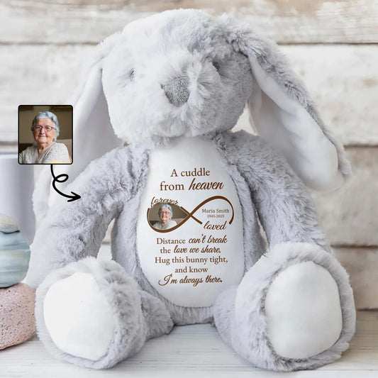 A Cuddle From Heaven, Distance Can't Break The Love We Share, Stuffed Bunny - Personalized Stuffed Bunny - HME184_BUN