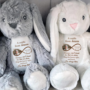 A Cuddle From Heaven, Distance Can't Break The Love We Share, Stuffed Bunny - Personalized Stuffed Bunny - HME184_BUN