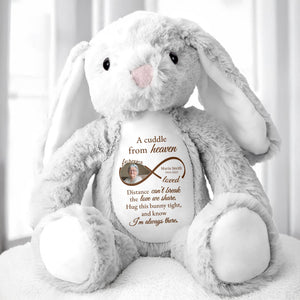 A Cuddle From Heaven, Distance Can't Break The Love We Share, Stuffed Bunny - Personalized Stuffed Bunny - HME184_BUN