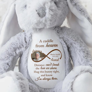 A Cuddle From Heaven, Distance Can't Break The Love We Share, Stuffed Bunny - Personalized Stuffed Bunny - HME184_BUN