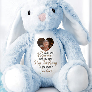 When You Miss Me, Hug This Bunny, Heart and Stuffed Bunny - Personalized Stuffed Bunny - HME185_BUN