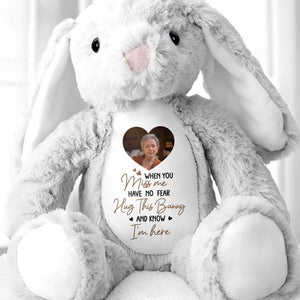 When You Miss Me, Hug This Bunny, Heart and Stuffed Bunny - Personalized Stuffed Bunny - HME185_BUN