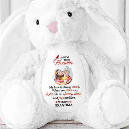 A Hug from Heaven, My Love Is Always Near, Bunny - Personalized Stuffed Bunny - HME210_BUN