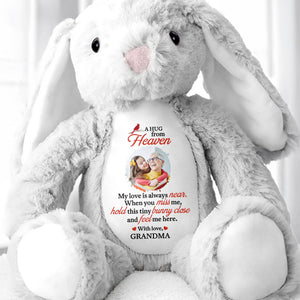 A Hug from Heaven, My Love Is Always Near, Bunny - Personalized Stuffed Bunny - HME210_BUN