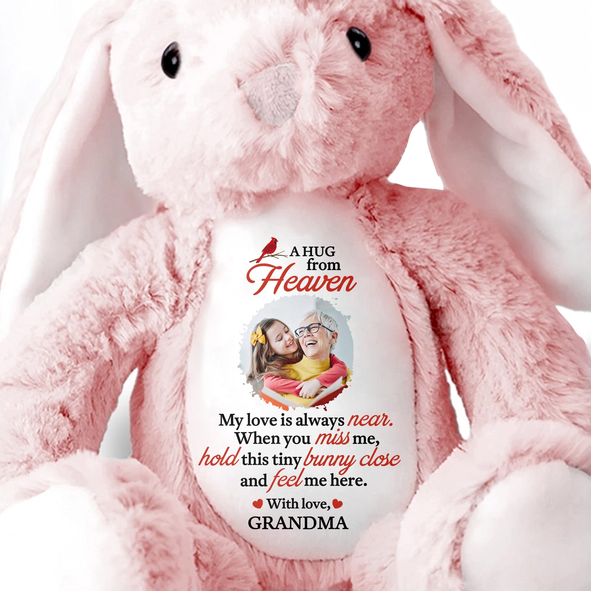 A Hug from Heaven, My Love Is Always Near, Bunny - Personalized Stuffed Bunny - HME210_BUN