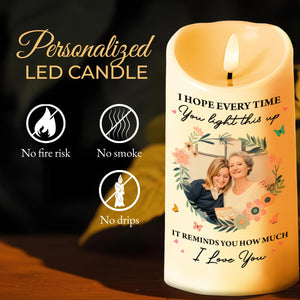 I Hope Every Time You Light This Up, Flowers and Butterflies - Personalized Custom LED Candle - HME216_LECA