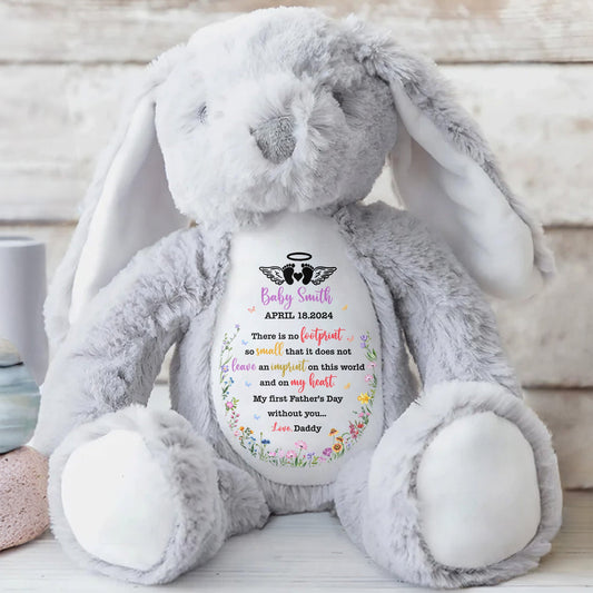 There Is No Footprint So Small That It Does Not Leave An Imprint, Floral Pattern and Hearts - Personalized Stuffed Bunny - HME219_BUN