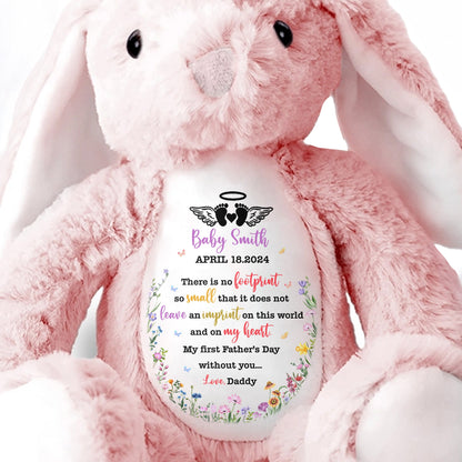 There Is No Footprint So Small That It Does Not Leave An Imprint, Floral Pattern and Hearts - Personalized Stuffed Bunny - HME219_BUN