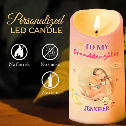 Faith, Hope, Love, Inspiring Gifts For Granddaughters - Personalized Custom LED Candle - HME219_LECA