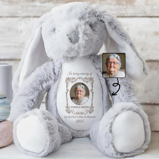 1st Mother's Day In Heaven 2025, Stuffed Bunny - Personalized Stuffed Bunny - HME221_BUN