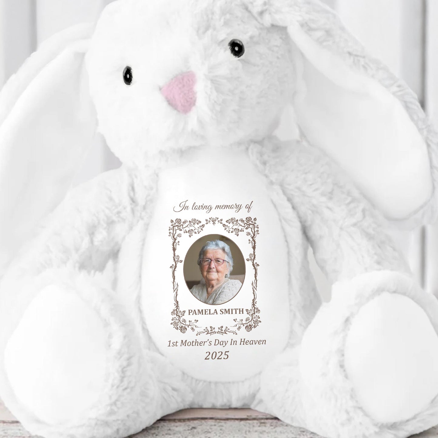 1st Mother's Day In Heaven 2025, Stuffed Bunny - Personalized Stuffed Bunny - HME221_BUN