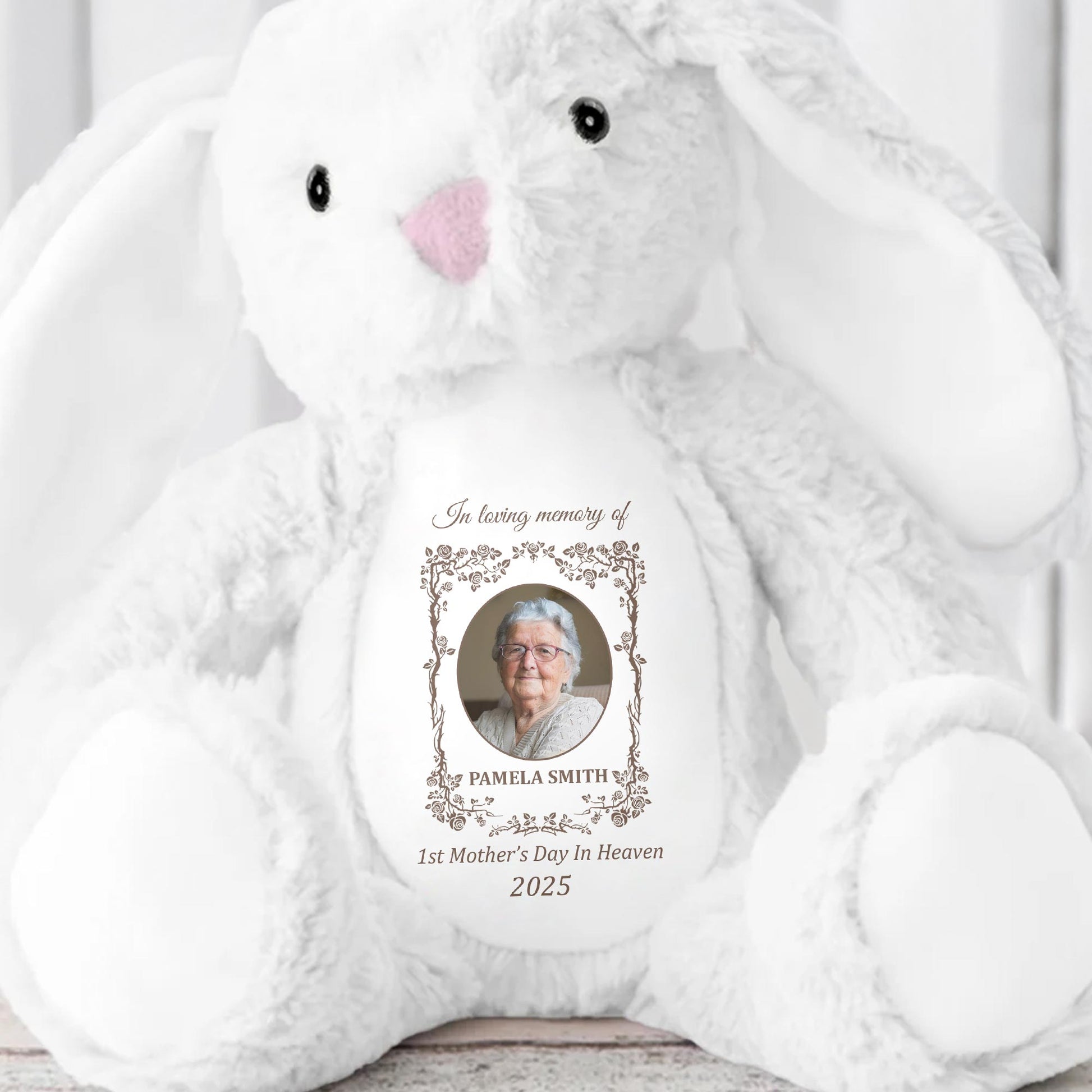 1st Mother's Day In Heaven 2025, Stuffed Bunny - Personalized Stuffed Bunny - HME221_BUN