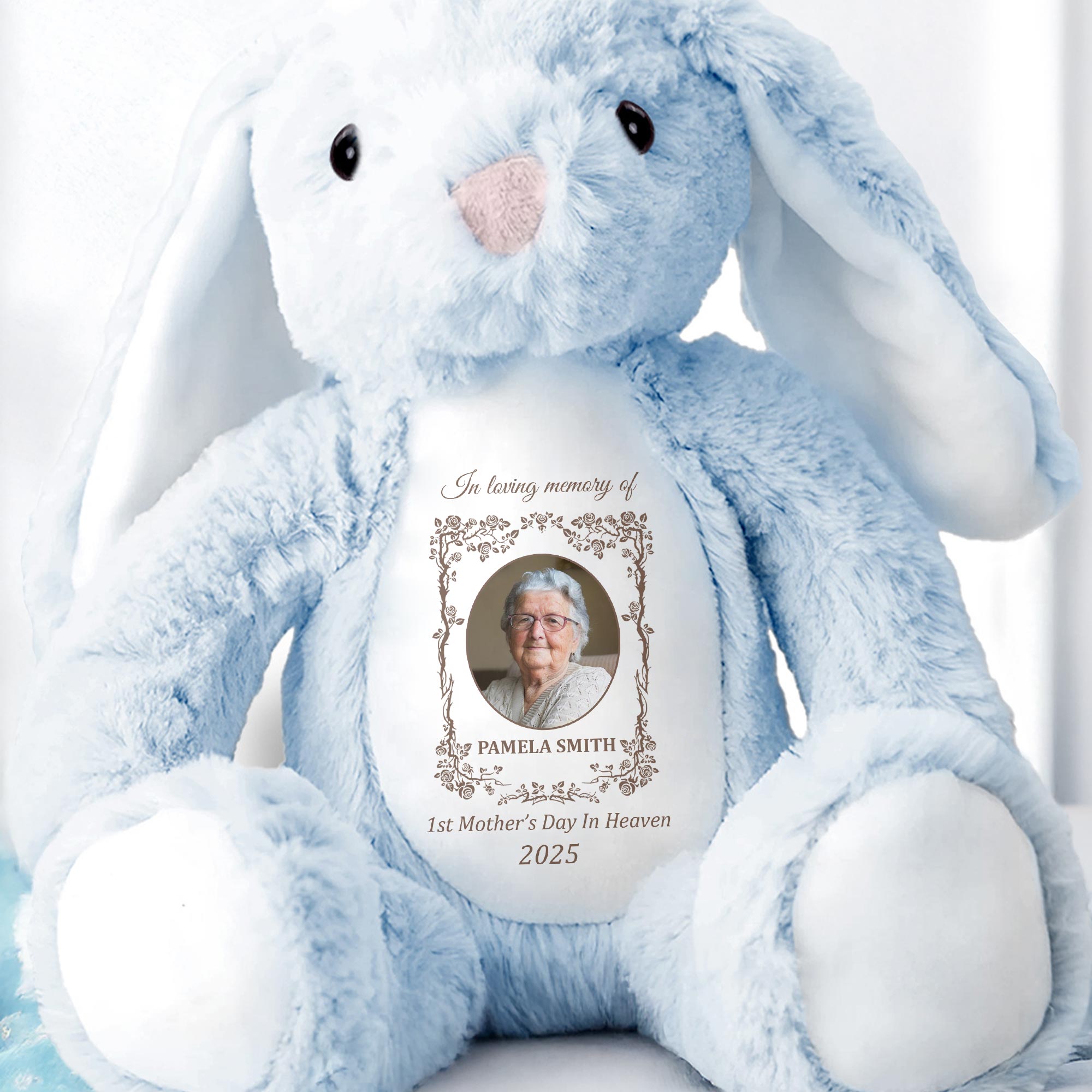1st Mother's Day In Heaven 2025, Stuffed Bunny - Personalized Stuffed Bunny - HME221_BUN