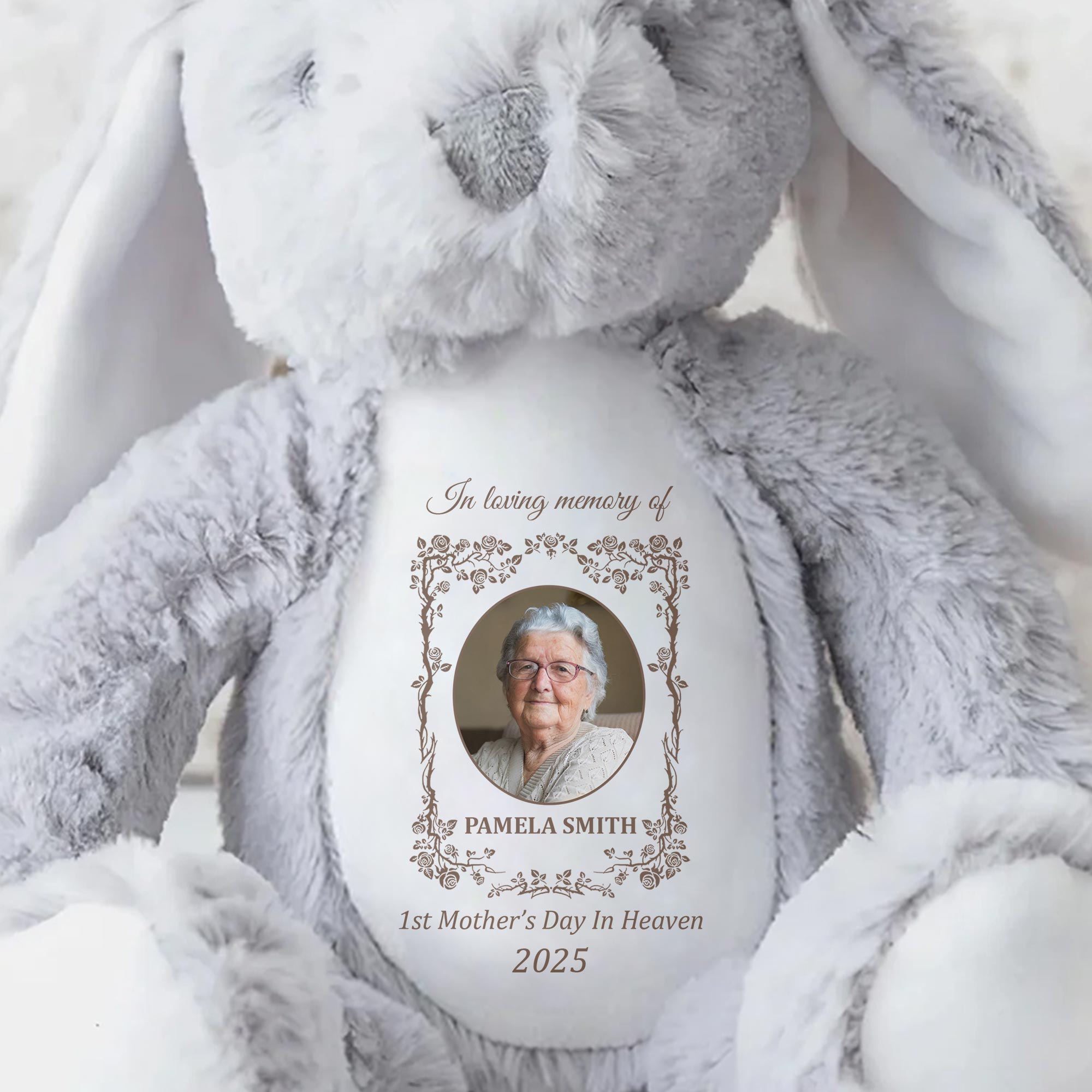 1st Mother's Day In Heaven 2025, Stuffed Bunny - Personalized Stuffed Bunny - HME221_BUN