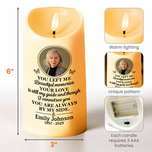 You Left Me Beautiful Memories Memorial LED Candle - Personalized Custom LED Candle - HME222_LECA