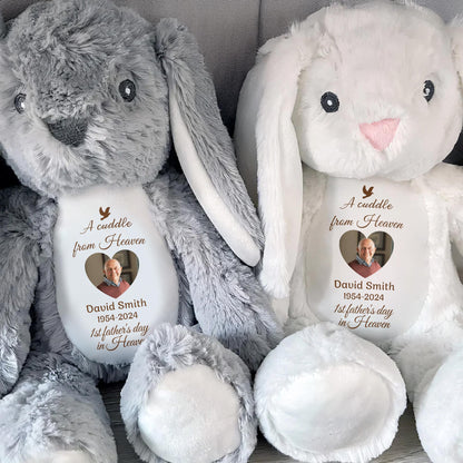 A Cuddle From Heaven, Stuffed Bunny and Dove - Personalized Stuffed Bunny - HME223_BUN