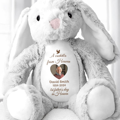 A Cuddle From Heaven, Stuffed Bunny and Dove - Personalized Stuffed Bunny - HME223_BUN