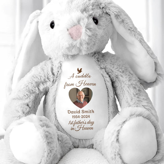 A Cuddle From Heaven, Stuffed Bunny and Dove - Personalized Stuffed Bunny - HME223_BUN