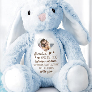 Special Hug Between Us Two, Stuffed Bunny With Heart - Personalized Stuffed Bunny - HME235_BUN