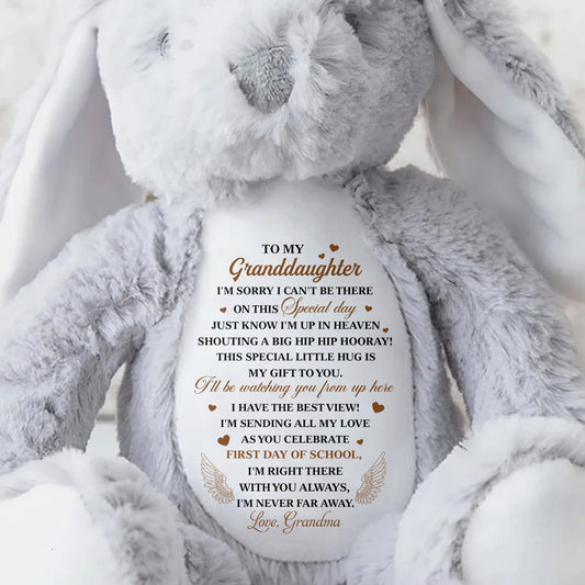 Special Little Hug Is My Gift To You, With Hearts - Personalized Stuffed Bunny - HME246_BUN
