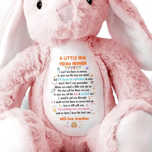 A Little Hug From Heaven Plush Bunny - Personalized Stuffed Bunny - HME247_BUN